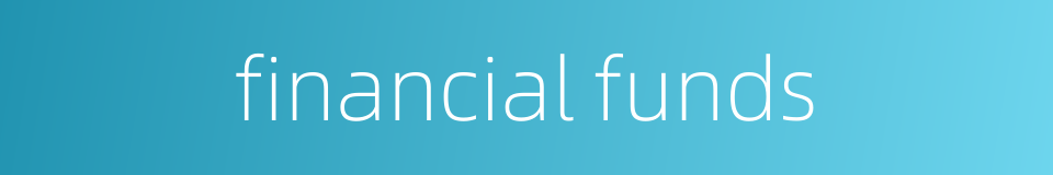 financial funds的同义词