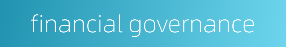 financial governance的同义词