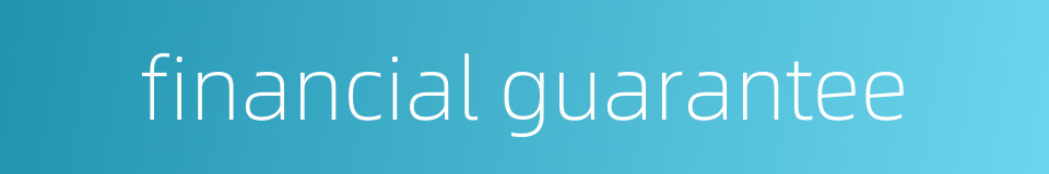 financial guarantee的同义词