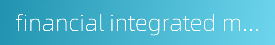 financial integrated management的同义词