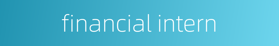financial intern的同义词