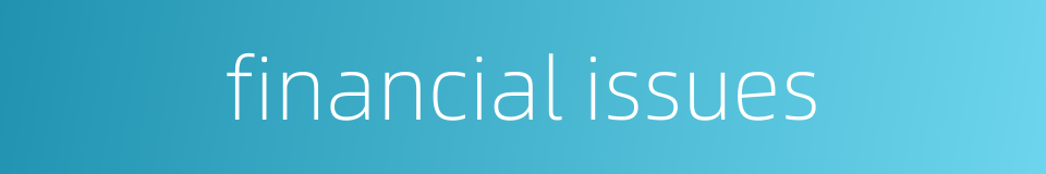 financial issues的同义词