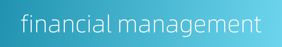 financial management的同义词