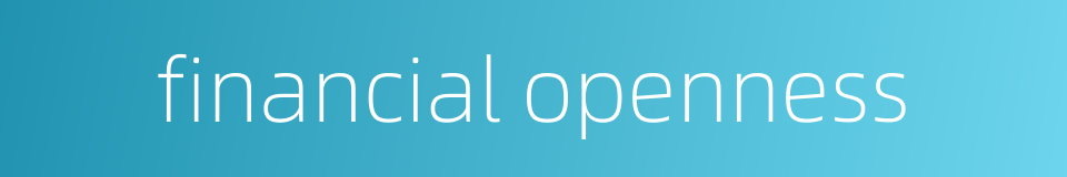 financial openness的同义词