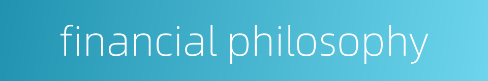 financial philosophy的同义词