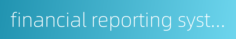 financial reporting system的同义词