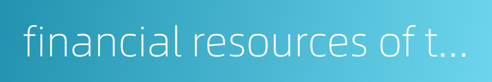 financial resources of the people的同义词