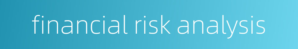 financial risk analysis的同义词