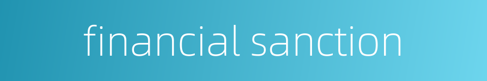financial sanction的同义词