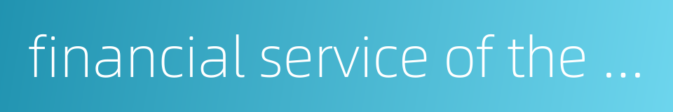 financial service of the network的同义词