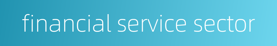 financial service sector的同义词