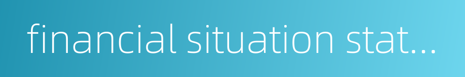 financial situation statement的同义词