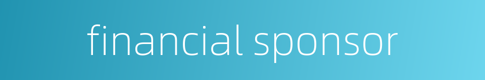 financial sponsor的同义词