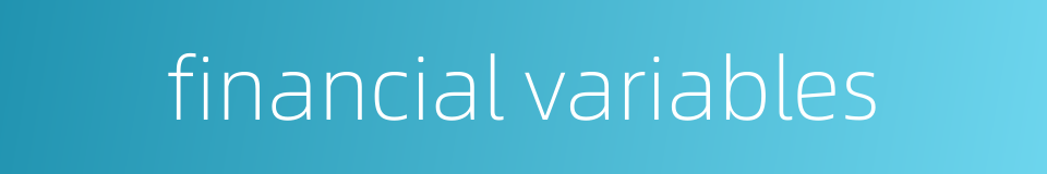 financial variables的同义词