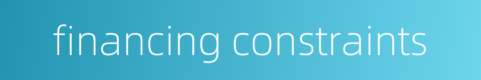 financing constraints的同义词