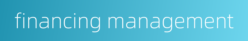 financing management的同义词