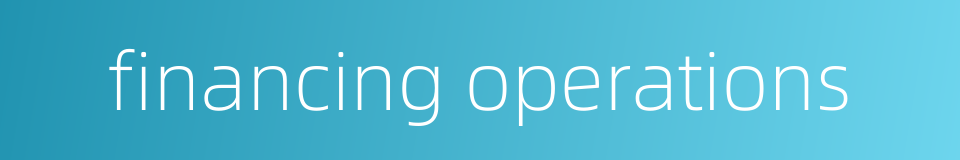 financing operations的同义词
