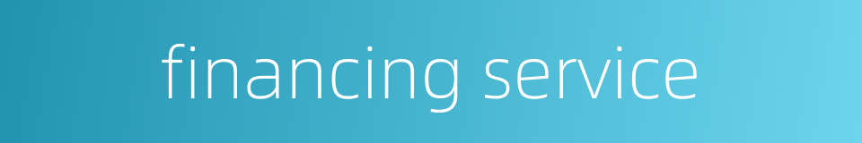 financing service的同义词
