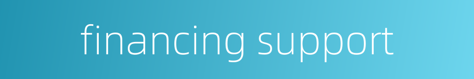 financing support的同义词