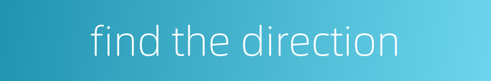 find the direction的同义词