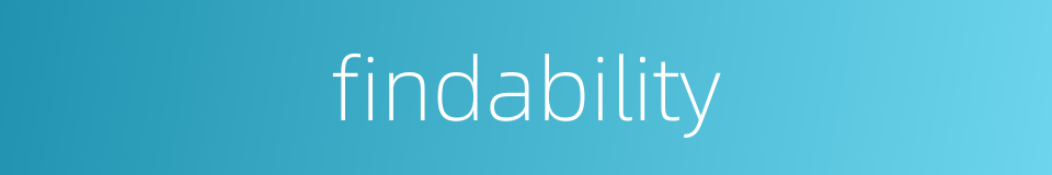 findability的同义词