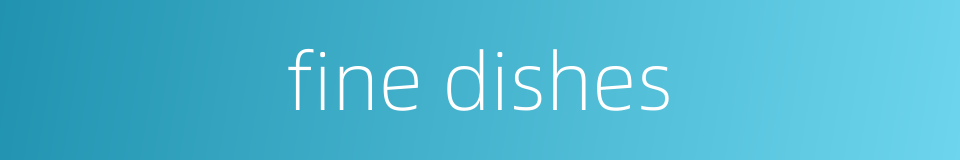 fine dishes的同义词