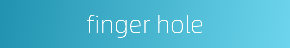 finger hole的同义词