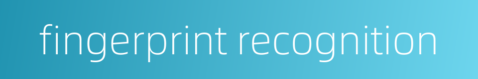 fingerprint recognition的同义词