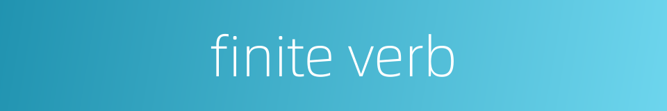 finite verb的同义词