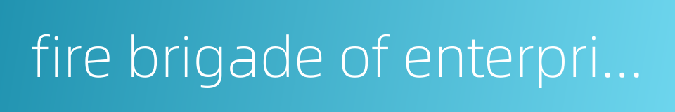 fire brigade of enterprises的同义词