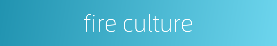 fire culture的同义词