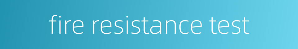 fire resistance test的同义词