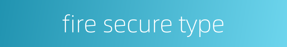 fire secure type的同义词
