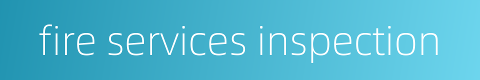 fire services inspection的同义词