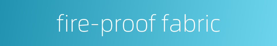 fire-proof fabric的同义词