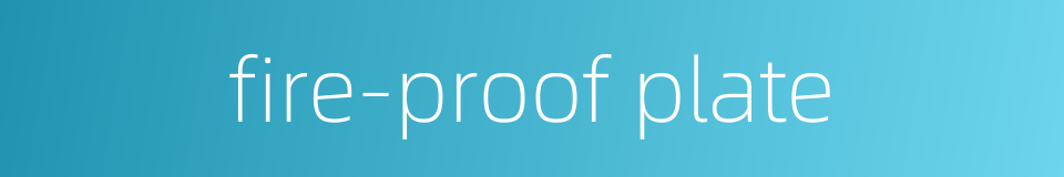 fire-proof plate的同义词