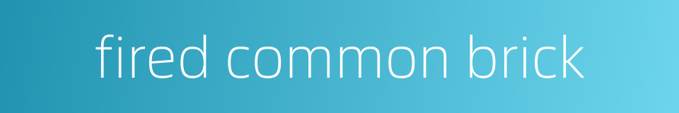 fired common brick的同义词