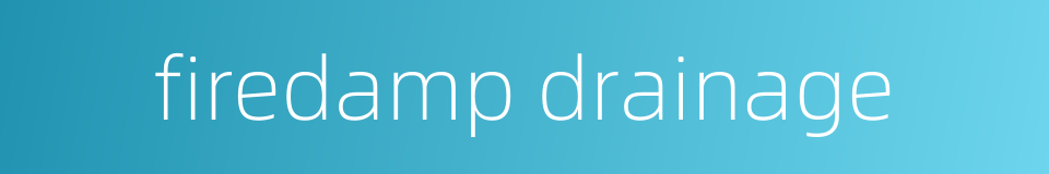 firedamp drainage的同义词