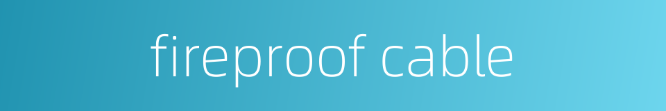fireproof cable的同义词