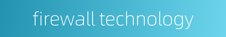 firewall technology的同义词