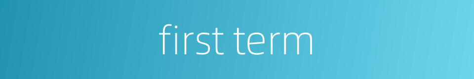first term的同义词