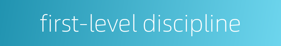 first-level discipline的同义词