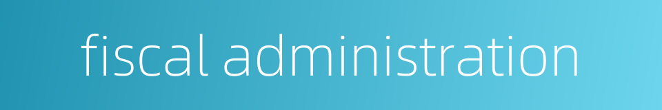 fiscal administration的同义词