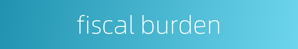 fiscal burden的同义词