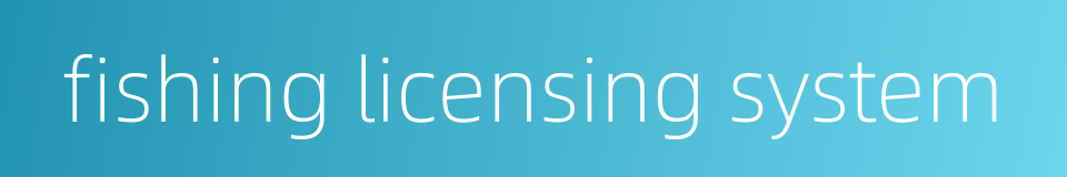 fishing licensing system的同义词