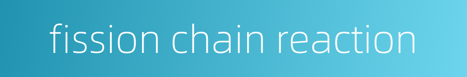 fission chain reaction的同义词