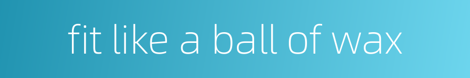 fit like a ball of wax的同义词