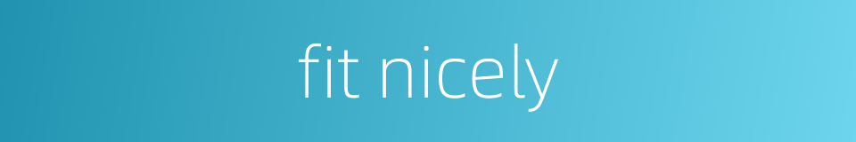 fit nicely的同义词