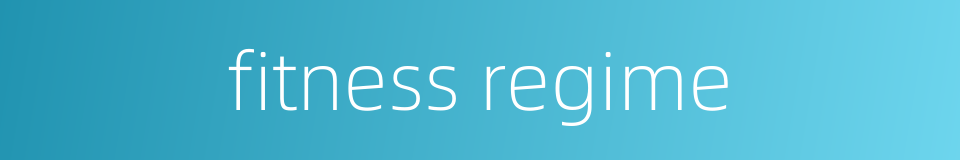 fitness regime的同义词