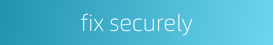 fix securely的同义词